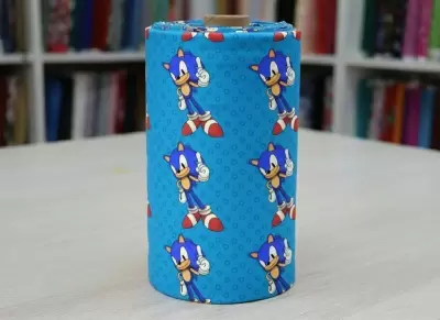 Sonic azul - Tela de alta calidad diseño Sonic azul disponible en Telas593.