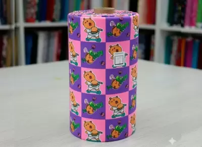 Capibara Morado - Tela de alta calidad diseño Capibara Morado disponible en Telas593.